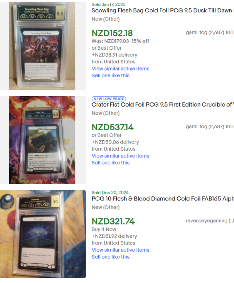 PCG Middleman Premier Card Grading US PCG Middleman Premier Card Grading US